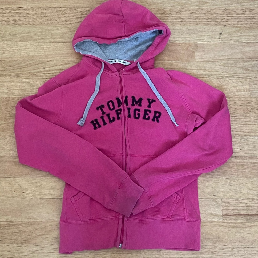 2000s pink vintage Tommy Hilfiger zip up